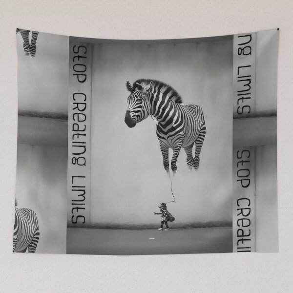 Item preview, Bansky Style Graffiti: Stop Creating Limits with Zebra Balloon designed and sold by MillennialVibe.