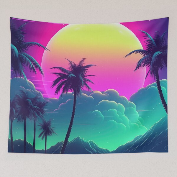 Item preview, Digital Mirage: Abstract Synthwave Cosmos designed and sold by Mullet Monkey.