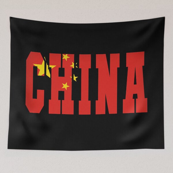 Item preview, China Country Flag Typography designed and sold by TravelWish.