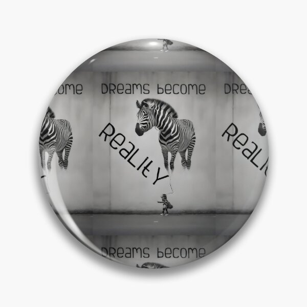 Item preview, Bansky Style Graffiti: Dreams Become Reality with Zebra Balloon designed and sold by MillennialVibe.