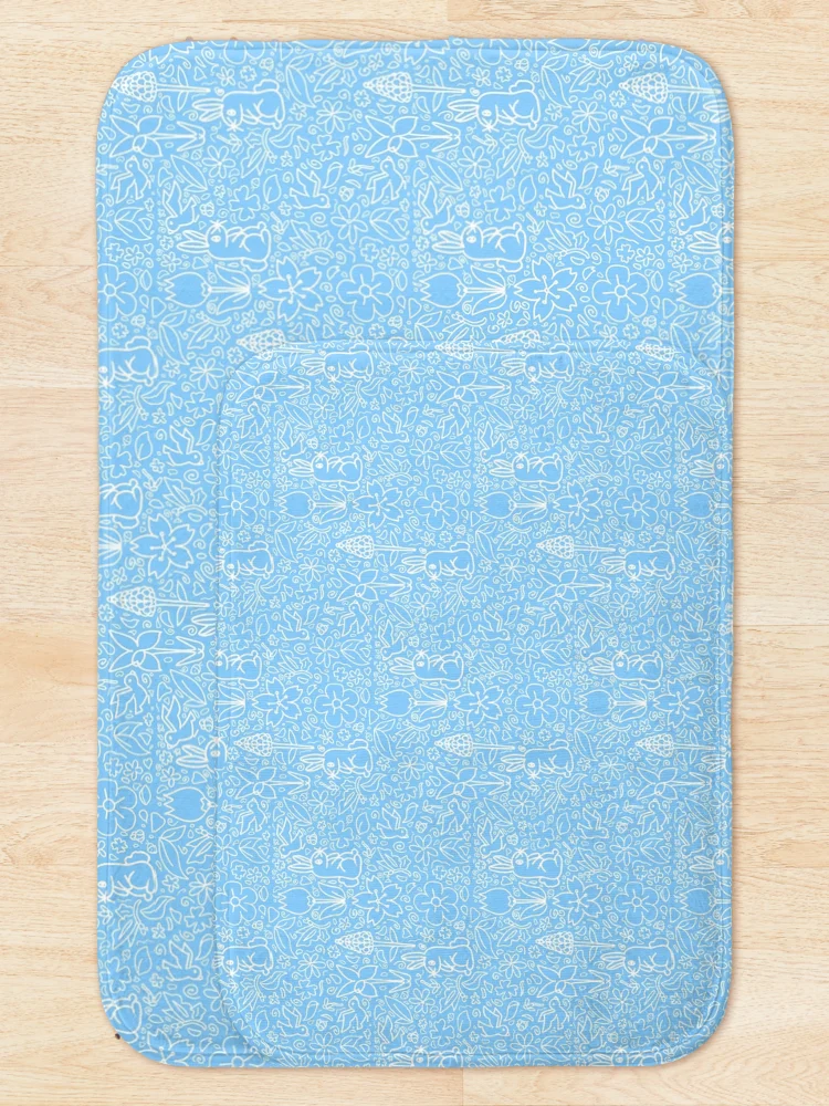 Thumbnail 5 of 6, Bath Mat, Blue Spring Pattern designed and sold by Made of Maggic .