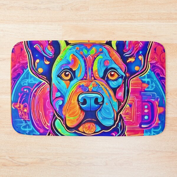 Item preview, Vibrant Neon Pup: Colorful Dog Painting designed and sold by Health And Fitness Posts e-Store.