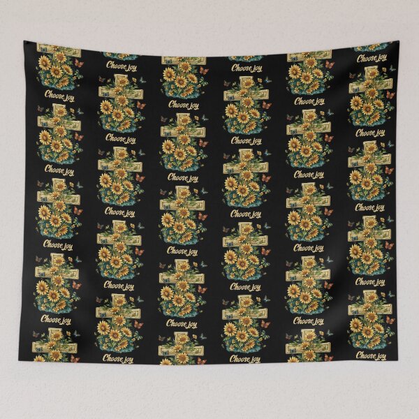 Item preview, Cross Sunflowers Butterflies Christian Choose joy   designed and sold by ArtFromBeyond.