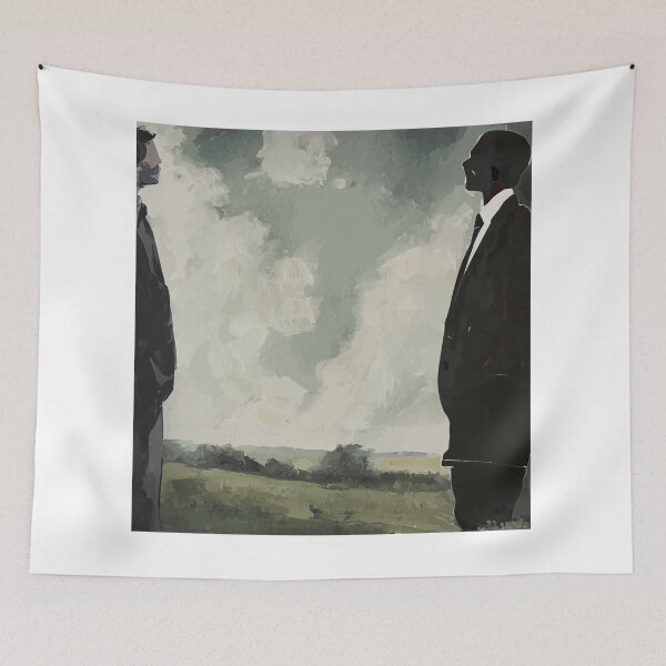 Item preview, Enigmatic Encounter: Two Men Amidst Nature Pattern designed and sold by atelierhol.