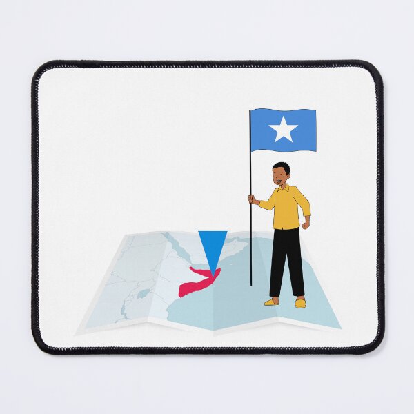 Item preview, Child standing on a map. Carrying the flag of Somalia designed and sold by Pixelaire.