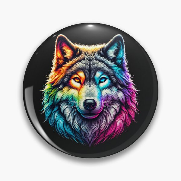 Item preview,  Hermosa cabeza de lobo con efecto arcoíris Amante de los animales designed and sold by nat82.