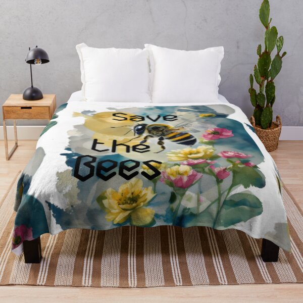Item preview, Abstract Bee in Wildflowers: Save the Bees designed and sold by MillennialVibe.