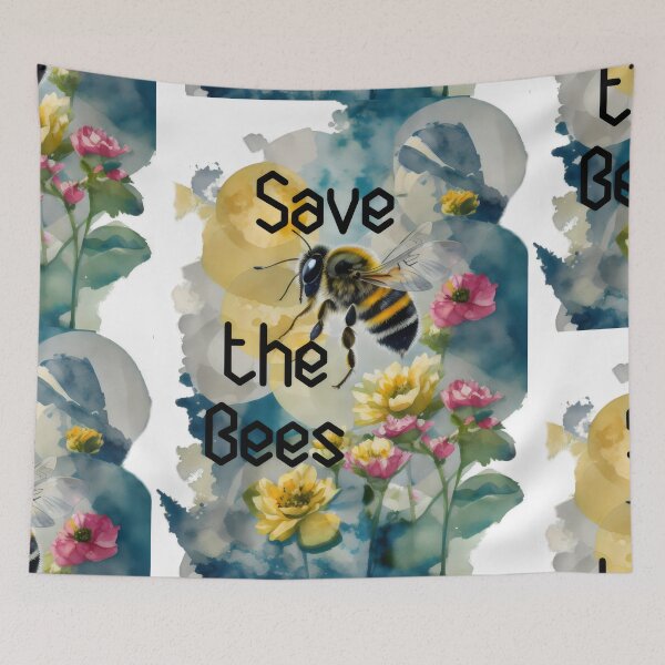 Item preview, Abstract Bee in Wildflowers: Save the Bees designed and sold by MillennialVibe.
