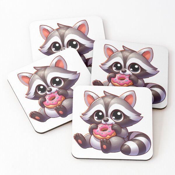 Item preview, Mapache bebe comiendo una dona designed and sold by maurirocha.