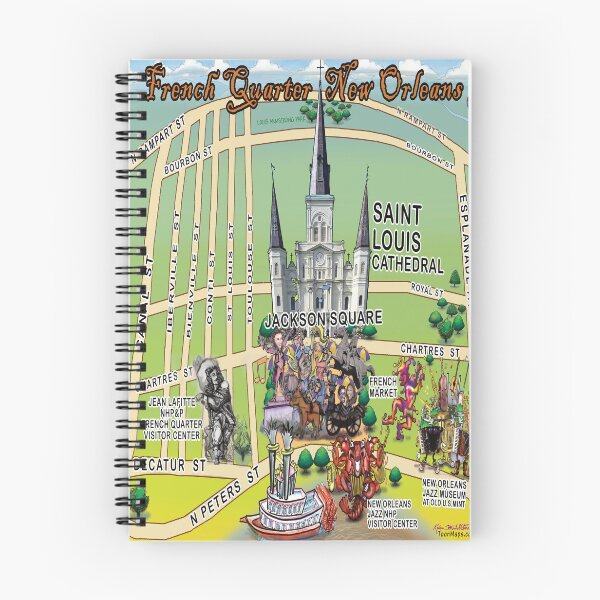 Item preview, French Quarter New Orleans Cartoon Map designed and sold by Kevin Middleton.