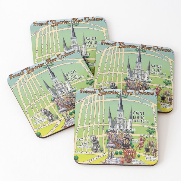 Item preview, French Quarter New Orleans Cartoon Map designed and sold by Kevin Middleton.