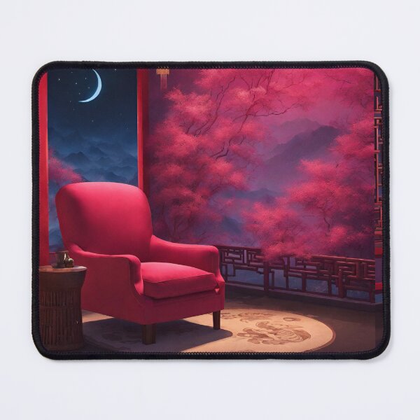 Item preview, House in chinese style with bamboo, lanterns, Red chairs, flowers.  designed and sold by Sugar Wisdom .