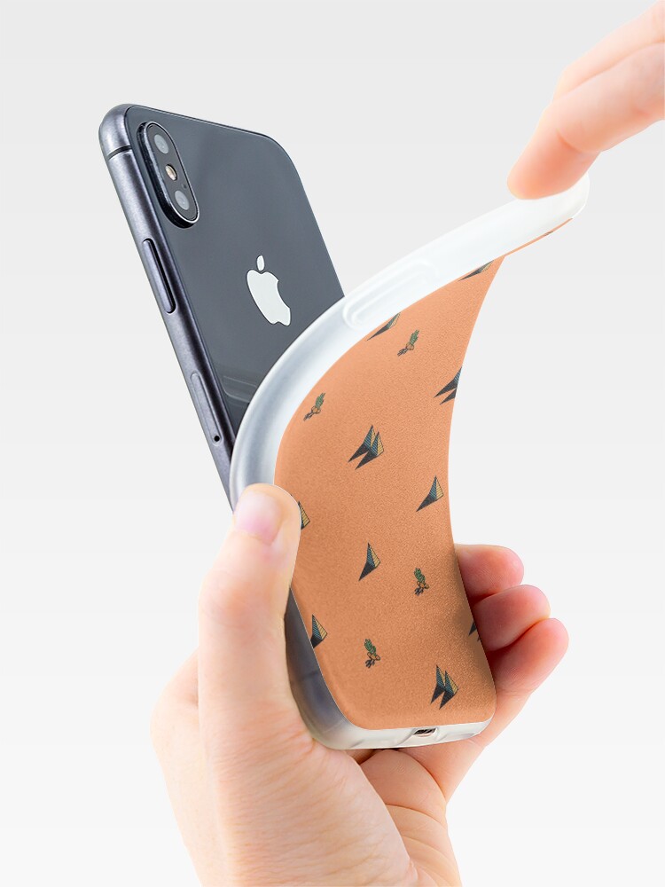 Alternate view of DAY - Egypt pyramid and cactus pattern in ORANGE iPhone Case & Cover