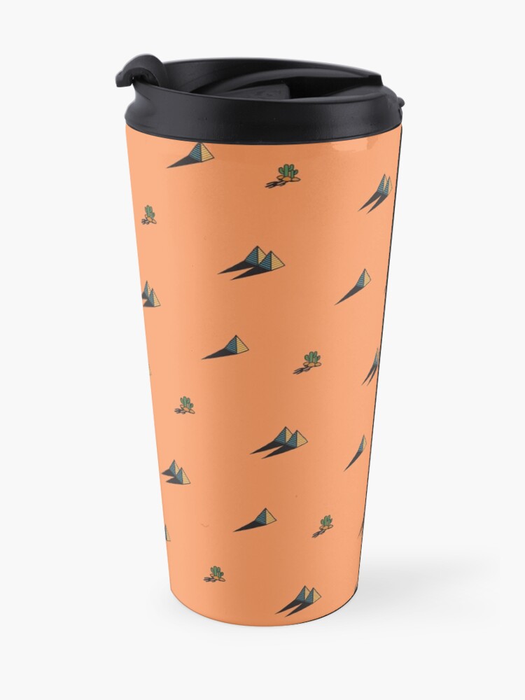 Alternate view of DAY - Egypt pyramid and cactus pattern in ORANGE Travel Mug