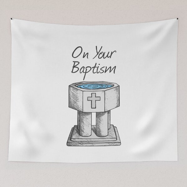 Item preview, On Your Baptism, Christian Church Font  designed and sold by doodlerob.