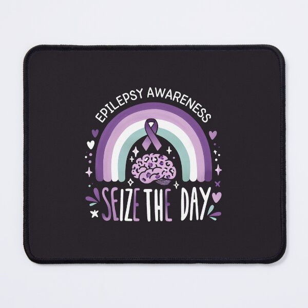 Item preview, Epilepsy Awareness Seize The Day Rainbow Purple Ribbon  designed and sold by HowToCanadian.