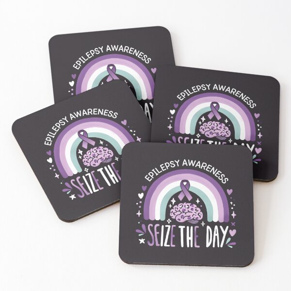 Item preview, Epilepsy Awareness Seize The Day Rainbow Purple Ribbon  designed and sold by HowToCanadian.