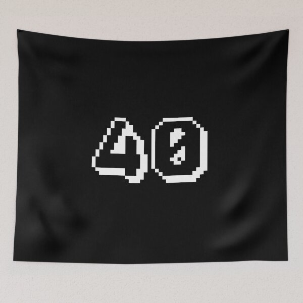 Item preview, 40, forty, white, retro video game, 1 up! designed and sold by Numbers-Art.