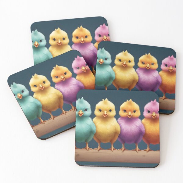 Item preview, A row of colorful Easter chicks designed and sold by MissQuiss.