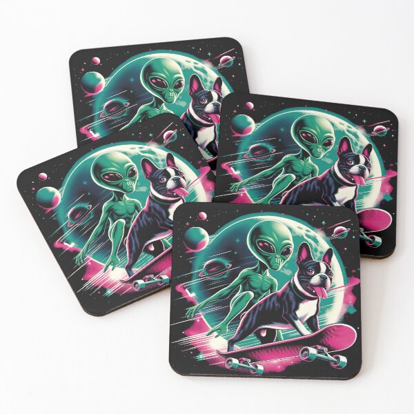 Item preview, Space skateboard Alien T-shirt designed and sold by PrintyArts.