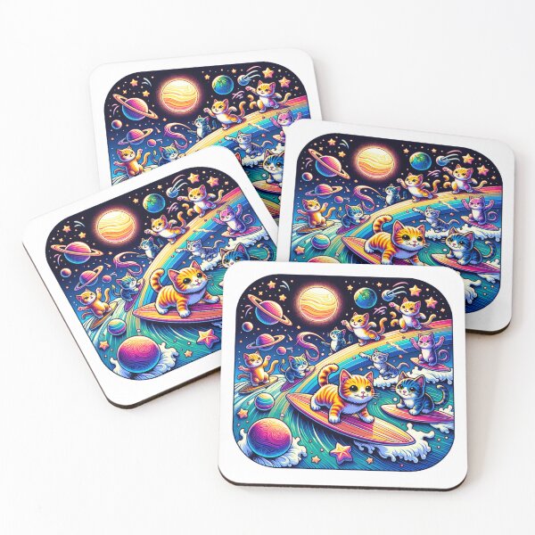 Item preview, Kittens Surfing in Space designed and sold by Philip-p22.
