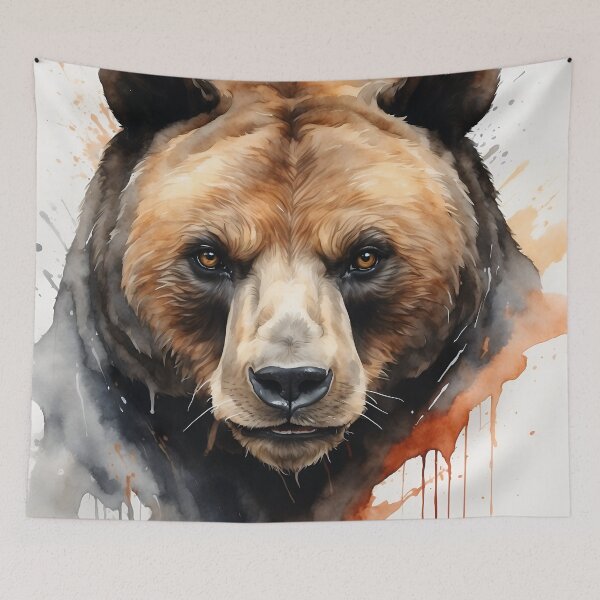 Item preview, Watercolor Mighty Bear Face designed and sold by PolygonPinnacle.