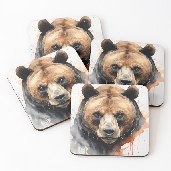Item preview, Watercolor Mighty Bear Face designed and sold by PolygonPinnacle.