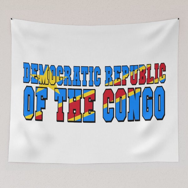 Item preview, Democratic Republic of the Congo Country Flag Typography designed and sold by TravelWish.
