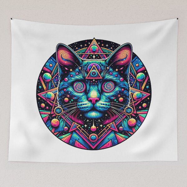 Item preview, Cosmic Cat with Swirling Galaxies in its Eyes designed and sold by Philip-p22.