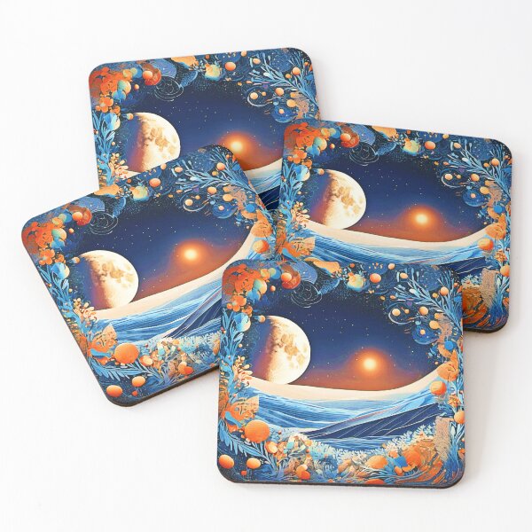Item preview, Lunar Kaleidoscope: Vibrant Moon Art designed and sold by Health And Fitness Posts e-Store.