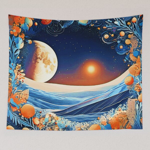 Item preview, Lunar Kaleidoscope: Vibrant Moon Art designed and sold by Health And Fitness Posts e-Store.