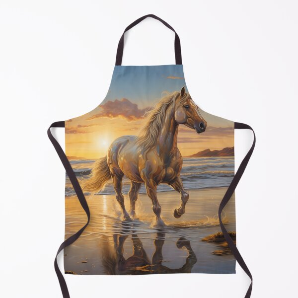 Item preview, Golden horse on a beach at sunrise. designed and sold by ArtbyJanineTate.