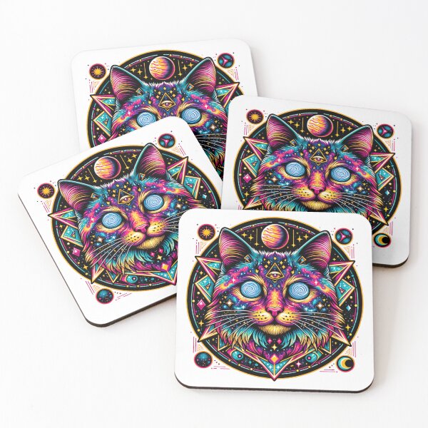 Item preview, Cosmic Cat with Swirling Galaxies in its Eyes designed and sold by Philip-p22.