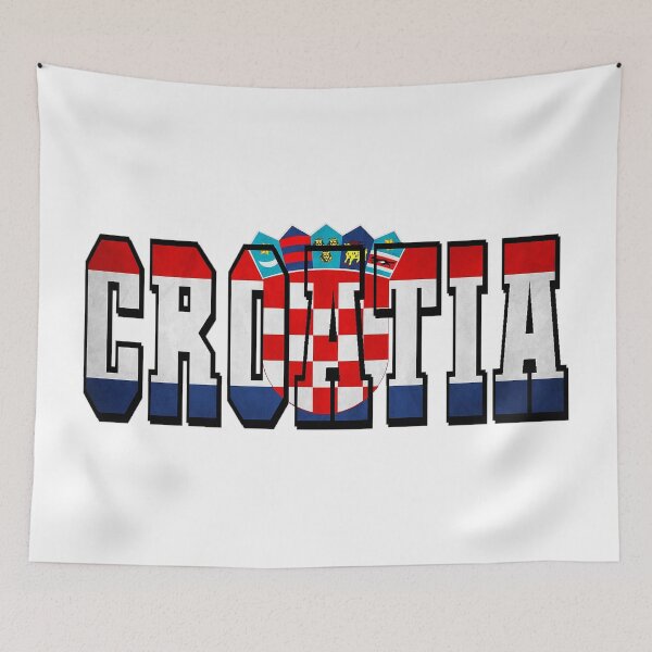 Item preview, Croatia Country Flag Typography designed and sold by TravelWish.