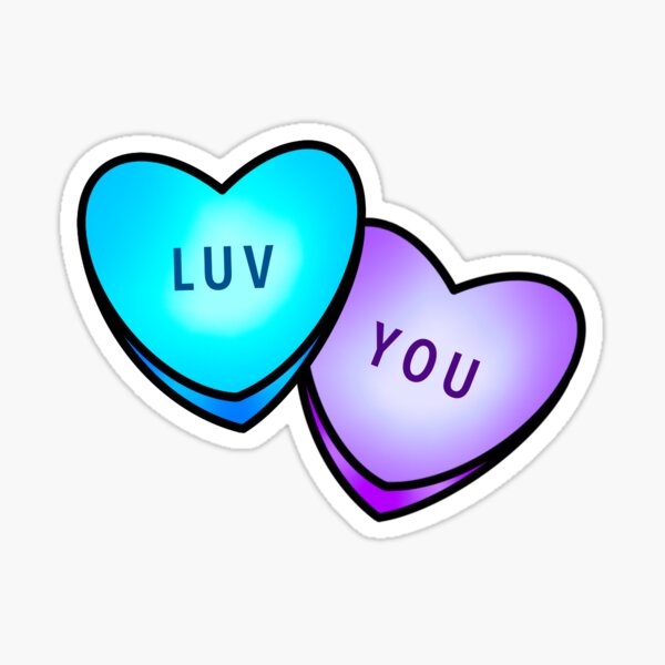 Valentine’s Candy Hearts - Luv You Sticker