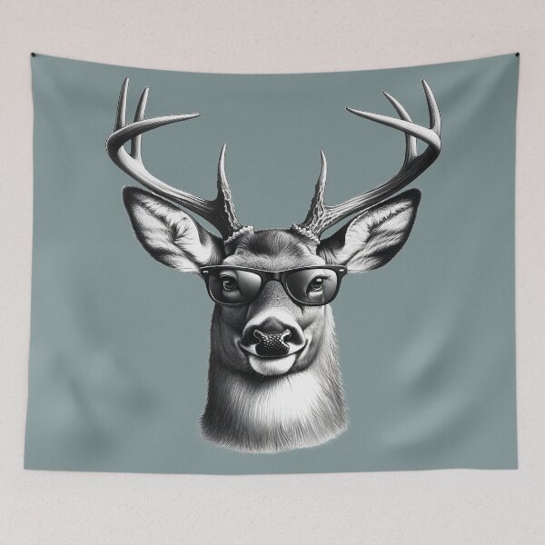 Item preview, Deer with Glasses | Wildlife Humor | Animals designed and sold by Art-Babble.