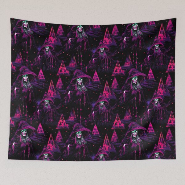 Item preview, Witches - synthwave cyberpunk pattern designed and sold by GlitchGrotesque.