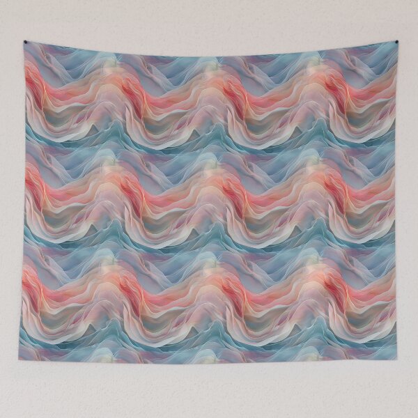 Item preview, Harmony in Chaos: Abstract Pastel Waves designed and sold by meowjourney.