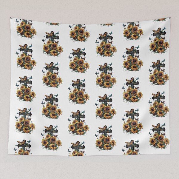 Item preview, Cross Sunflowers Butterflies Christian Choose joy   designed and sold by ArtFromBeyond.