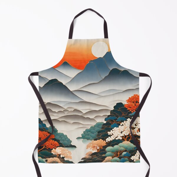 Item preview, Chinese cloisonne Sunset Mountains landscape designed and sold by Neeshki.