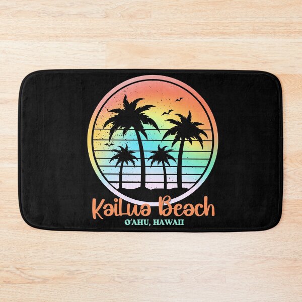 Item preview, Vintage Hawaii Surfing Label, Kailua Beach - Located on Oahu, Hawaii, gentle waves, turquoise water, vintage sunsets designed and sold by Sun Sand & Sea Art.
