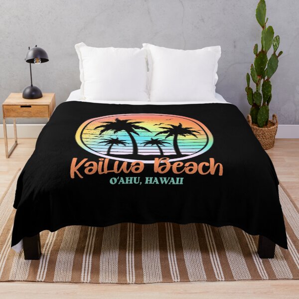 Item preview, Vintage Hawaii Surfing Label, Kailua Beach - Located on Oahu, Hawaii, gentle waves, turquoise water, vintage sunsets designed and sold by Sun Sand & Sea Art.