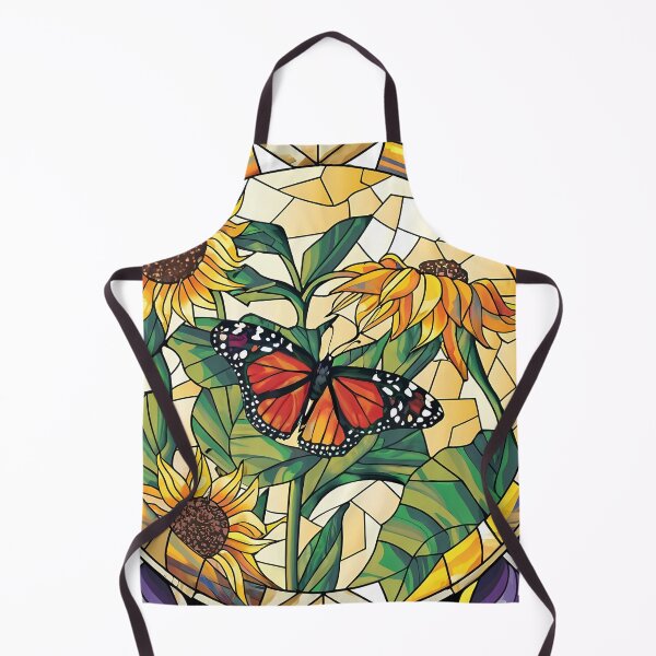 Item preview, Beautiful stained glass style monarch butterfly and sunflowers design designed and sold by DaydreamerDzine.