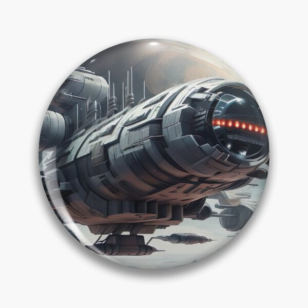 Item preview, Large spacecraft over a mountainous, sandy planet surface designed and sold by Frostquest.