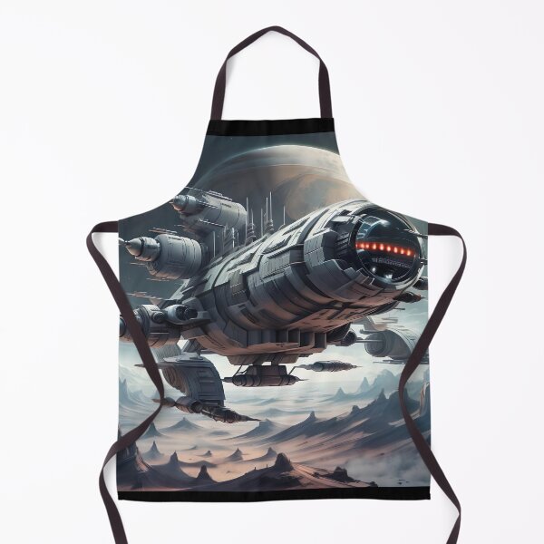 Item preview, Large spacecraft over a mountainous, sandy planet surface designed and sold by Frostquest.