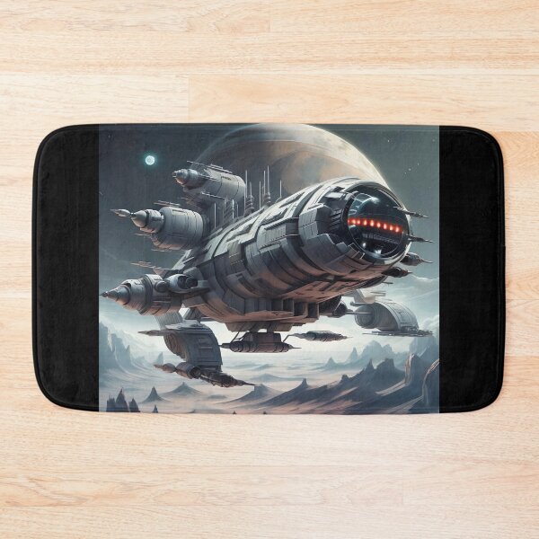 Item preview, Large spacecraft over a mountainous, sandy planet surface designed and sold by Frostquest.