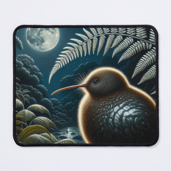 Item preview, Kiwi Bird under Silver Fern by Moonlight designed and sold by Traci Coxhead.