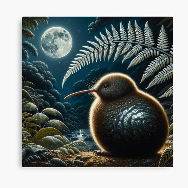 Item preview, Kiwi Bird under Silver Fern by Moonlight designed and sold by Traci Coxhead.