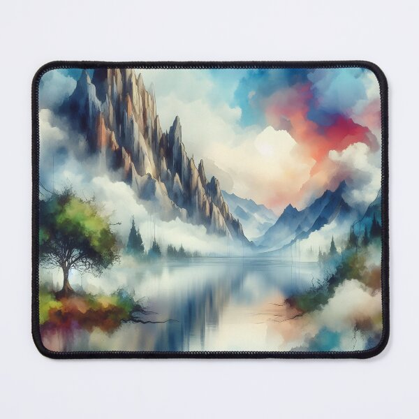 Item preview,  Colorful Misty Mountain Forest Magic #47 Throw Pillow designed and sold by LLdreams.