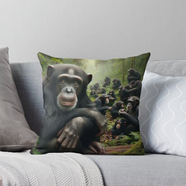 Item preview, Jungle Jester - Chimpanzee's Playful Antics in Verdant Foliage designed and sold by ProgressMagnet.